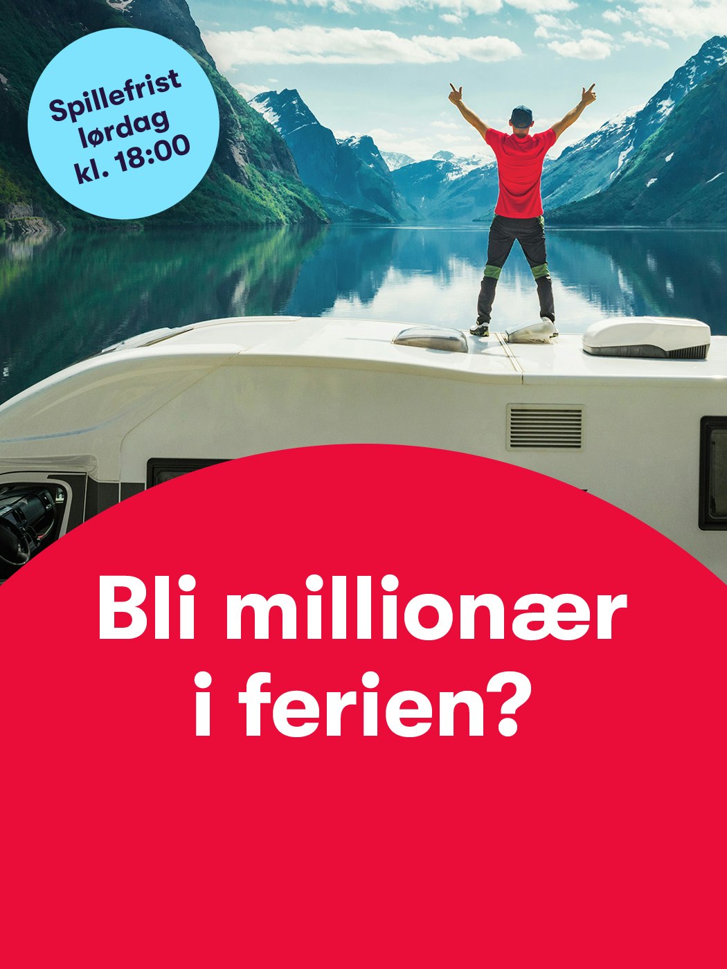 Lotto! Bli millionær i ferien? Spillefrist lørdag klokken 18:00. Vinnersjanse 1. premie: 1:5,4 mill. per rekke - Hjelpelinjen.no. Spill her