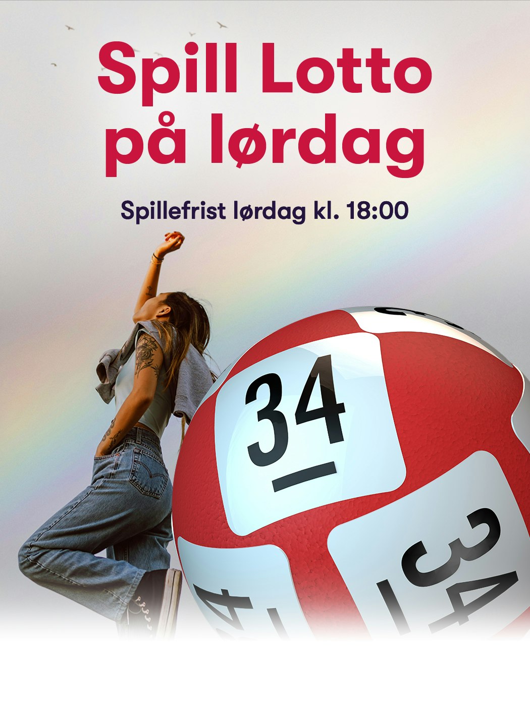 Spill Lotto før ferien, Spillefrist lørdag klokken 18:00. Vinnersjanse 1. premie: 1:5,4 mill. per rekke - Hjelpelinjen.no. Spill her