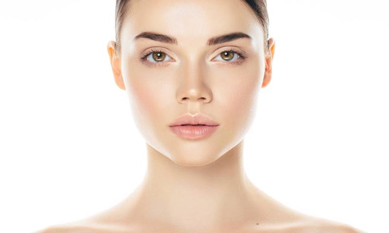 Brunnette woman with her hair up