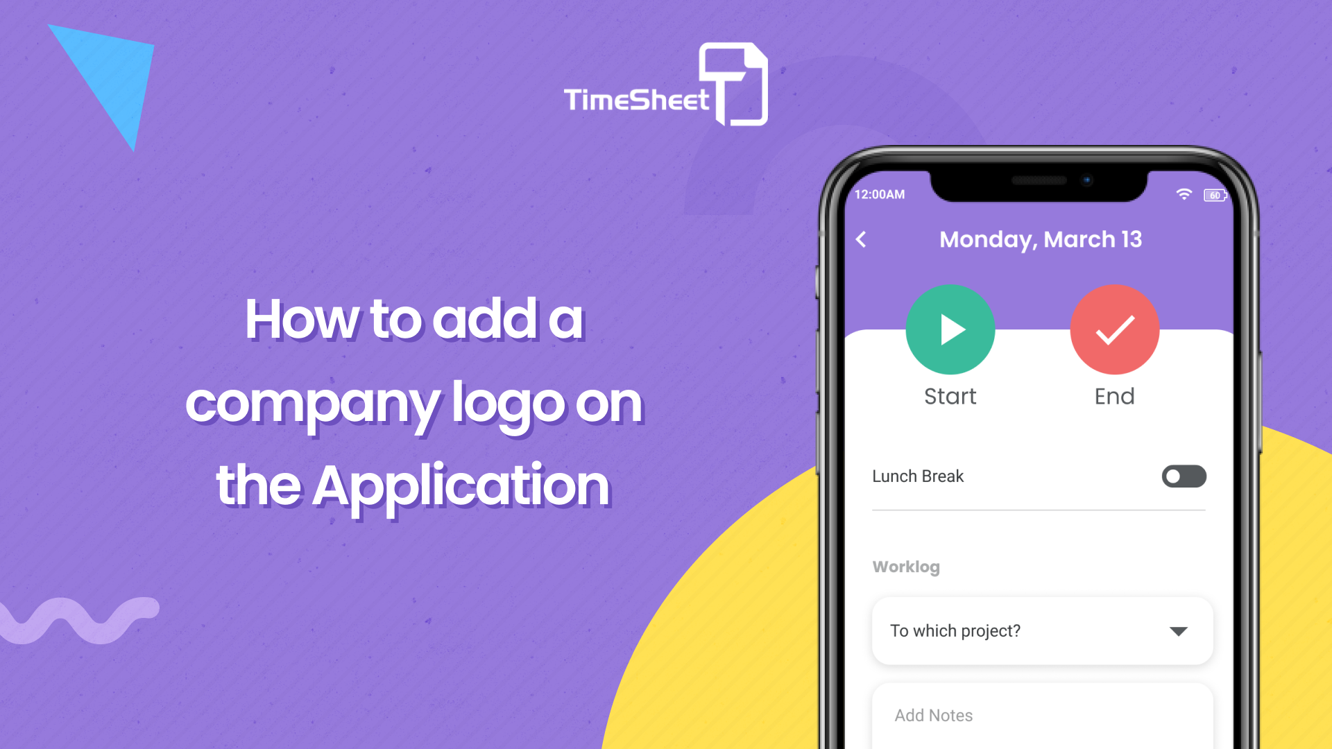 How to add a company logo - Application