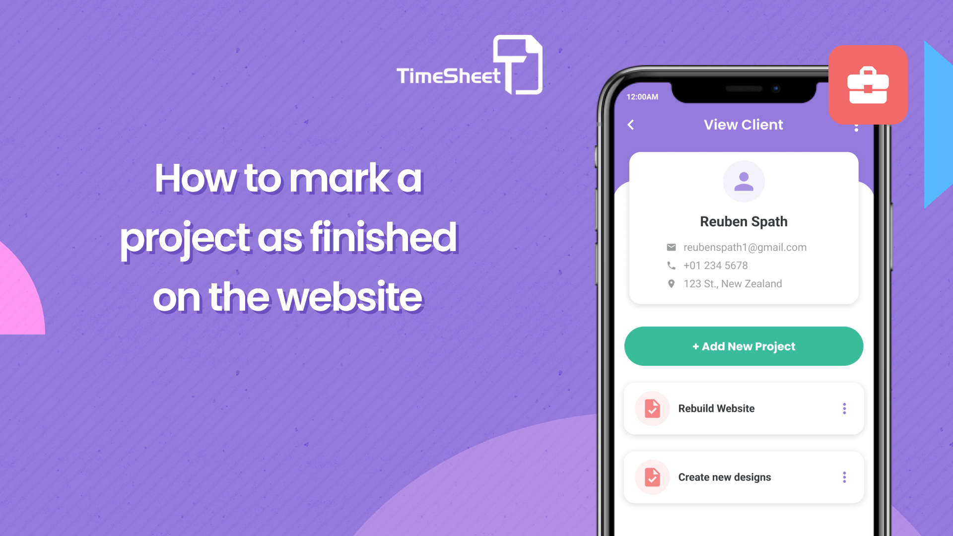 How to mark a project as finished - Website
