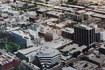 Aerial view of the city