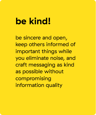 Be Kind - core value card - Back