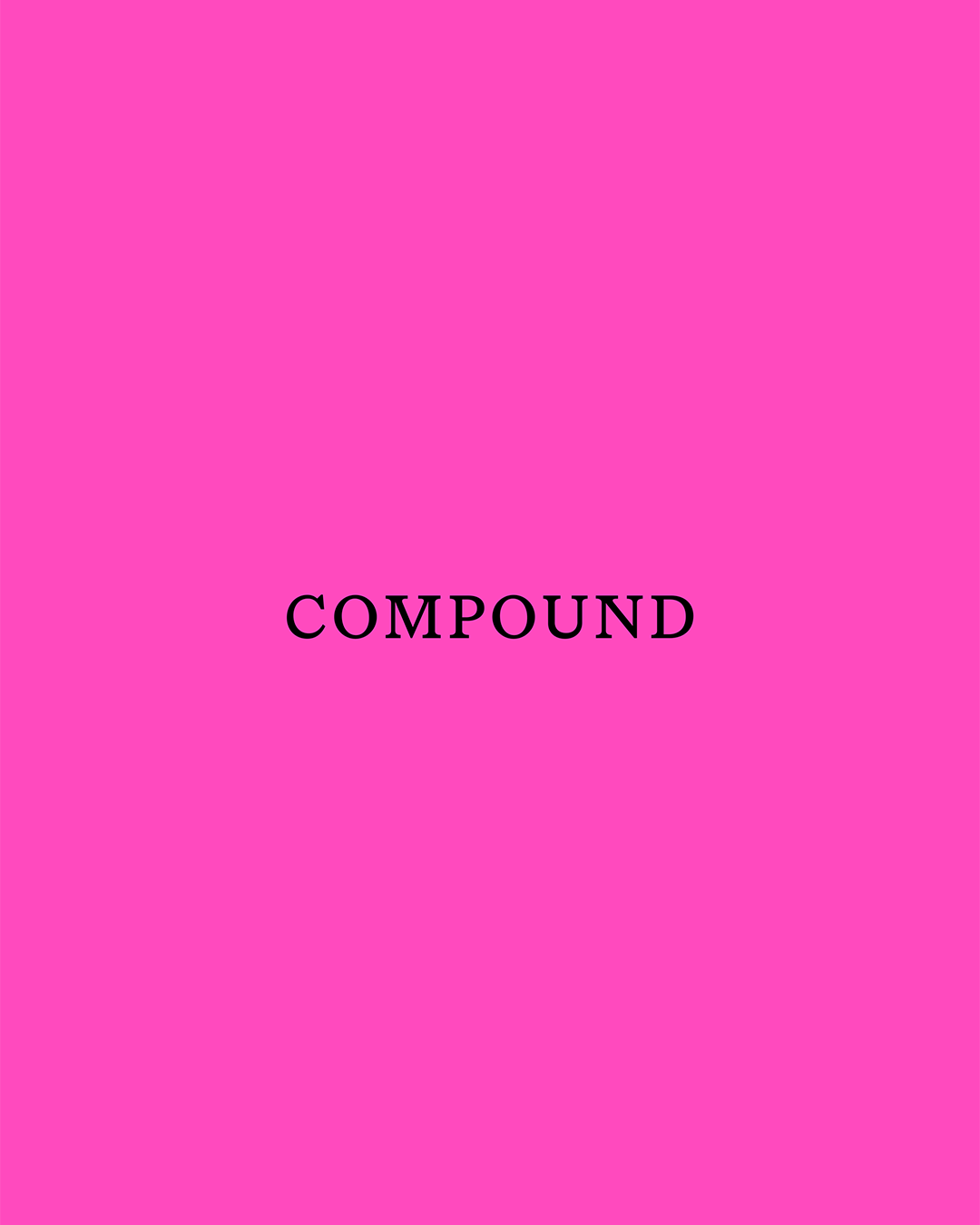 Compound brand logo mark on bright pink background design by Two Times Elliott