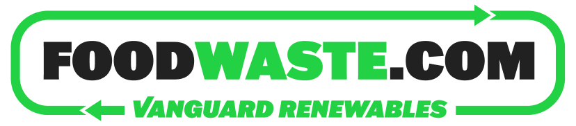 Logo for FoodWaste.com, a Vanguard Renewables brand