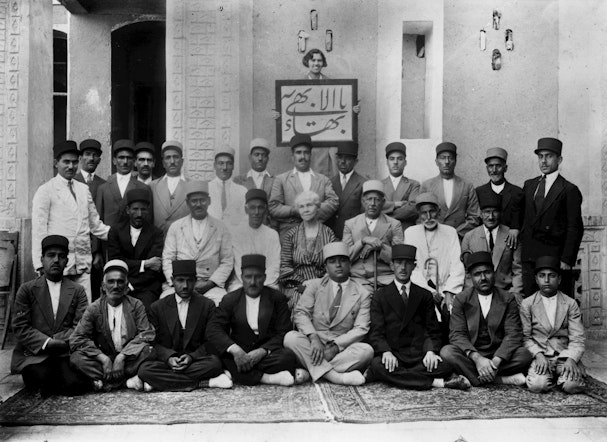 Hand of the Cause Keith Ransom-Kelher with a group of Bahá’ís in Iran, c. 1933