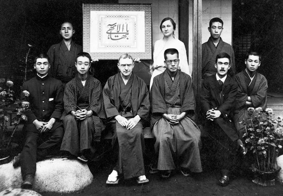Hand of the Cause Agnes Alexander with a group of Bahá’ís in Tokyo, Japan, August 1916