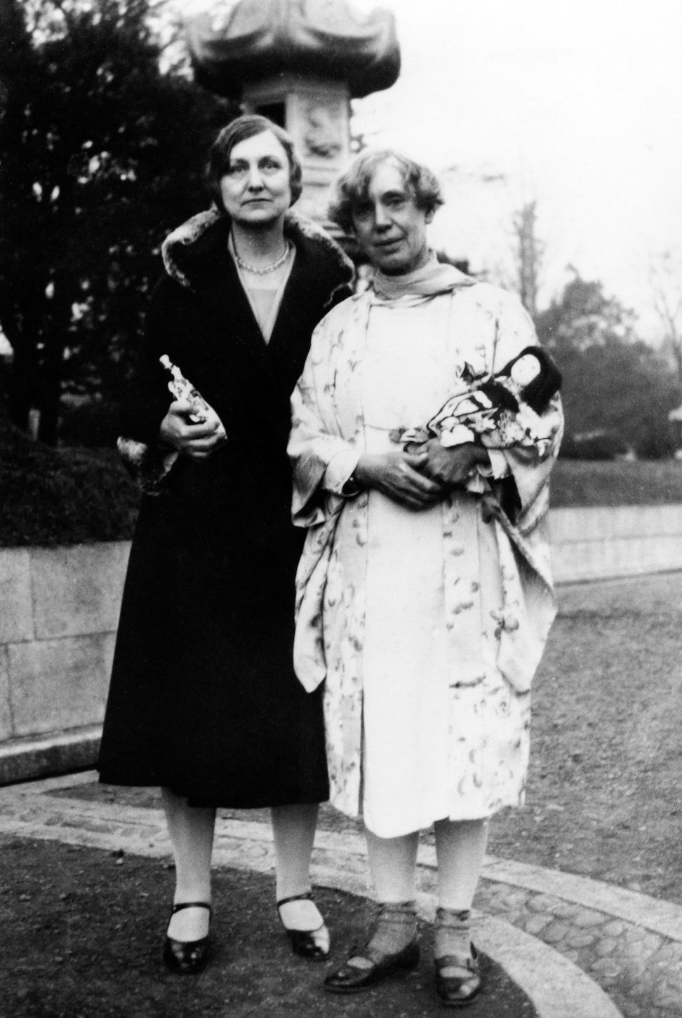 Hands of the Cause Agnes Alexander (left) and Martha Root (right) in Japan, c. 1930