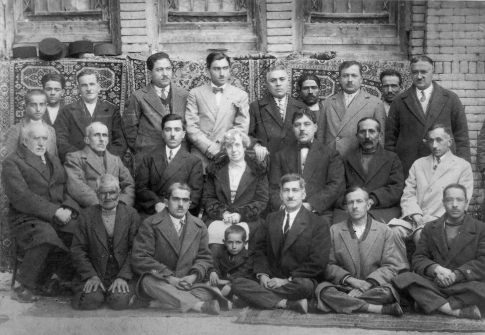 Hand of the Cause Martha Root with a group of Bahá’í in Hamadan, Iran, c. 1930