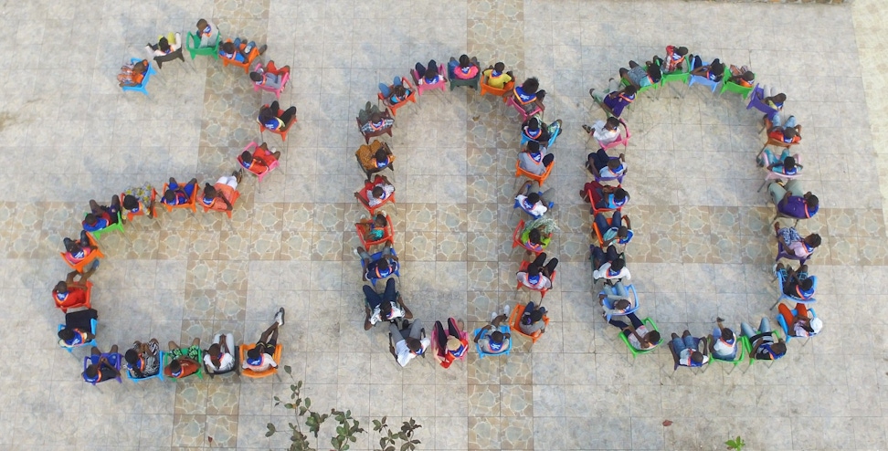 Children and youth in Kinshasa, the Democratic Republic of the Congo, celebrate the bicentenary of the birth of Bahá’u’lláh in October 2017.