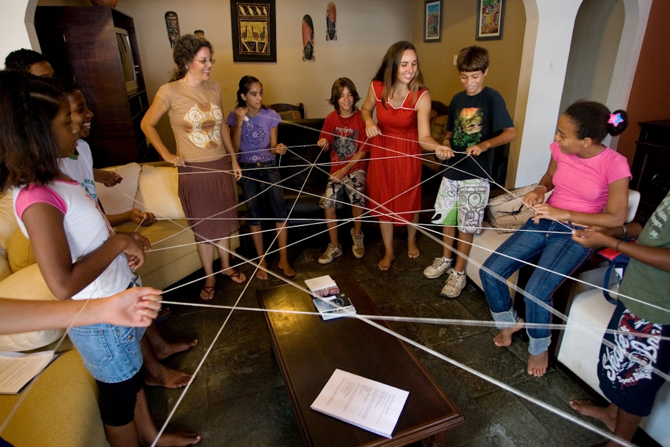 A group studying the spiritual empowerment of junior youth in Salvador, Brazil