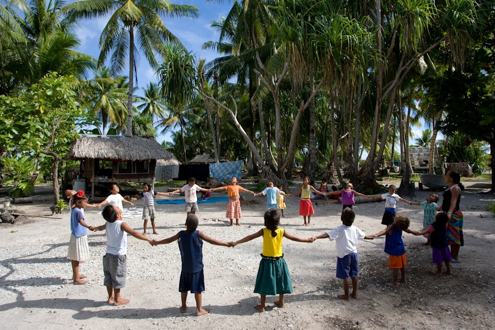 A children’s class in South Tarawa, Kiribati