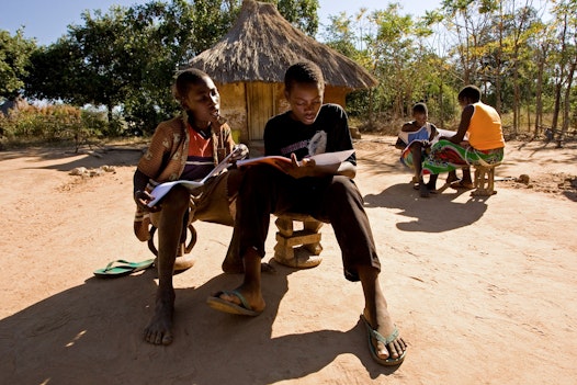 A group studying the spiritual empowerment of junior youth in Sinazeze, Zambia