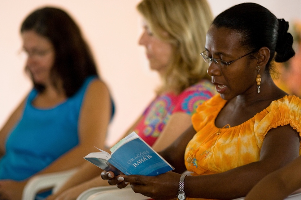 A devotional gathering at the Baha'i Center in Lauro de Freitas, Brazil