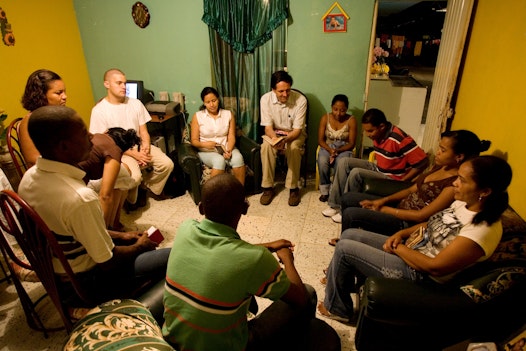 A devotional gathering in Puerto Tejada, Colombia