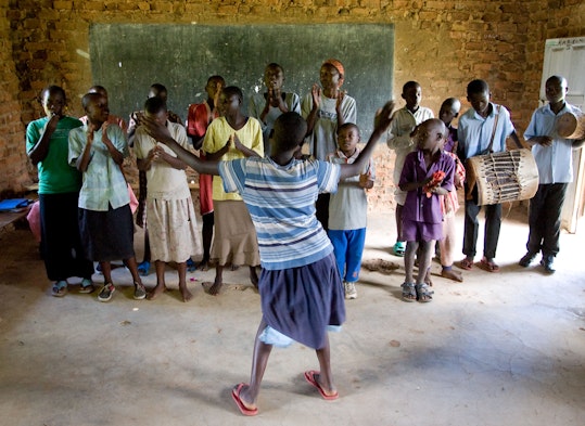 A group of youth singing Baha'i prayers in Kakamega, Kenya