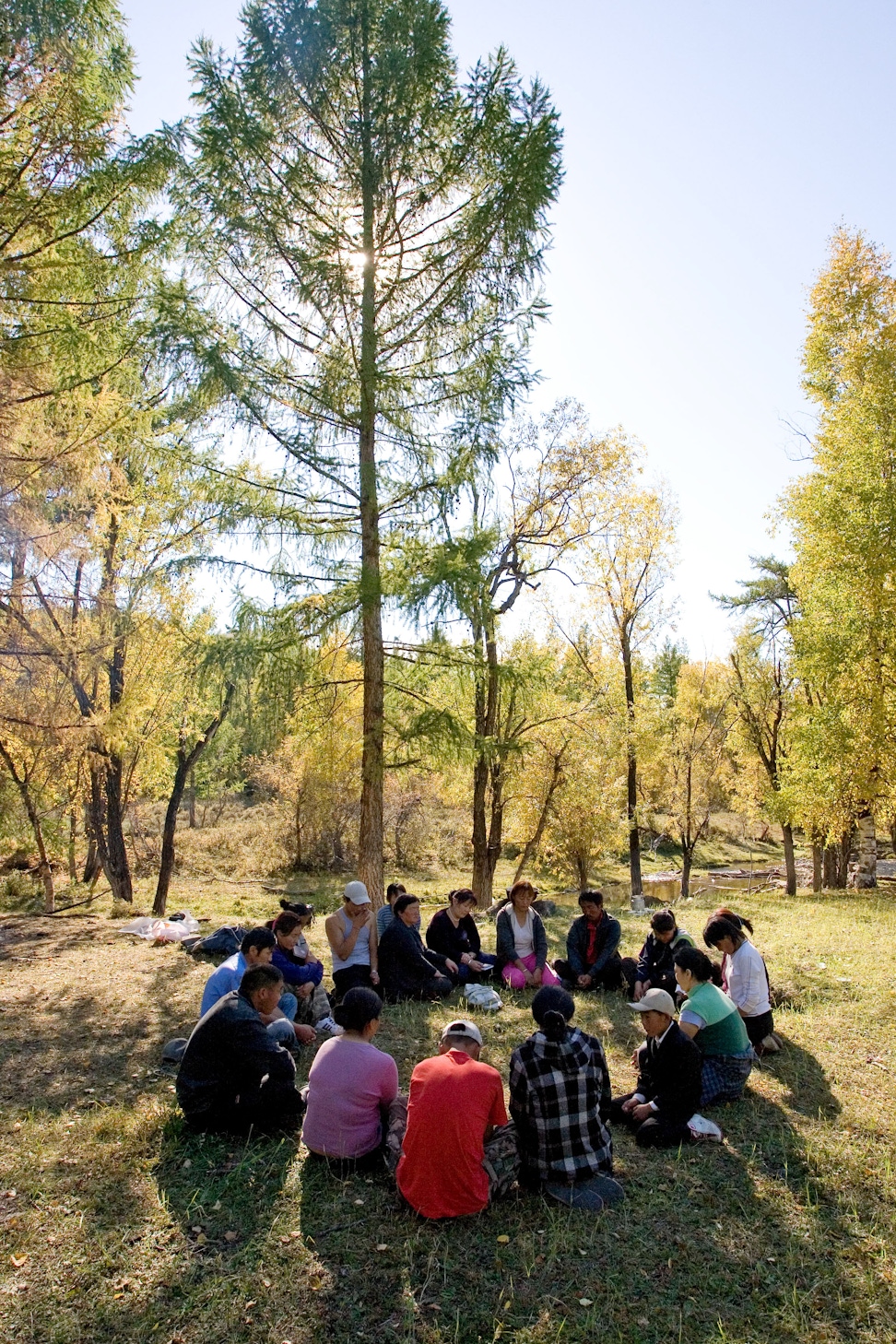 A devotional gathering in Erdenbulgan, Mongolia