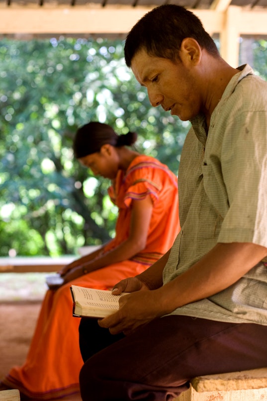 A devotional gathering at the Baha'i Centre in Boca De Balsa, Panama