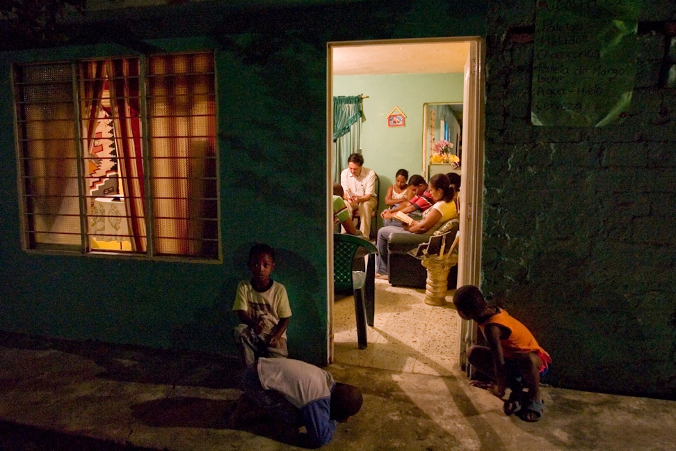 A devotional gathering in Puerto Tejada, Colombia