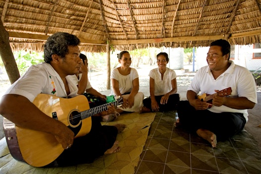 A devotional gathering in South Tarawa, Kiribati