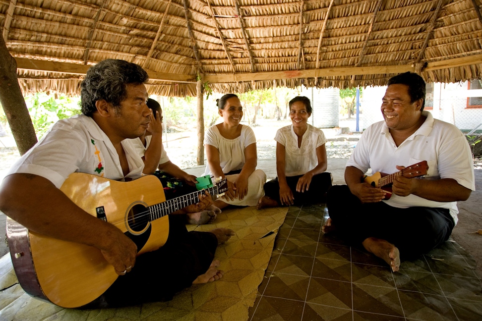 A devotional gathering in South Tarawa, Kiribati