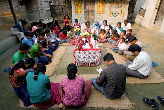 A devotional gathering in Morang-Sunsari, Nepal