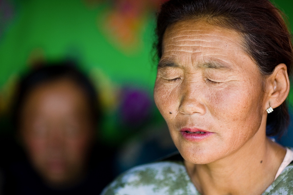 A devotional gathering in Erdenbulgan, Mongolia