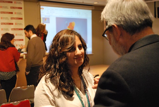 Bahá'í representative after her presentation, <q>What is governance?</q> at the conference on religion and governance held in Barcelona, Spain