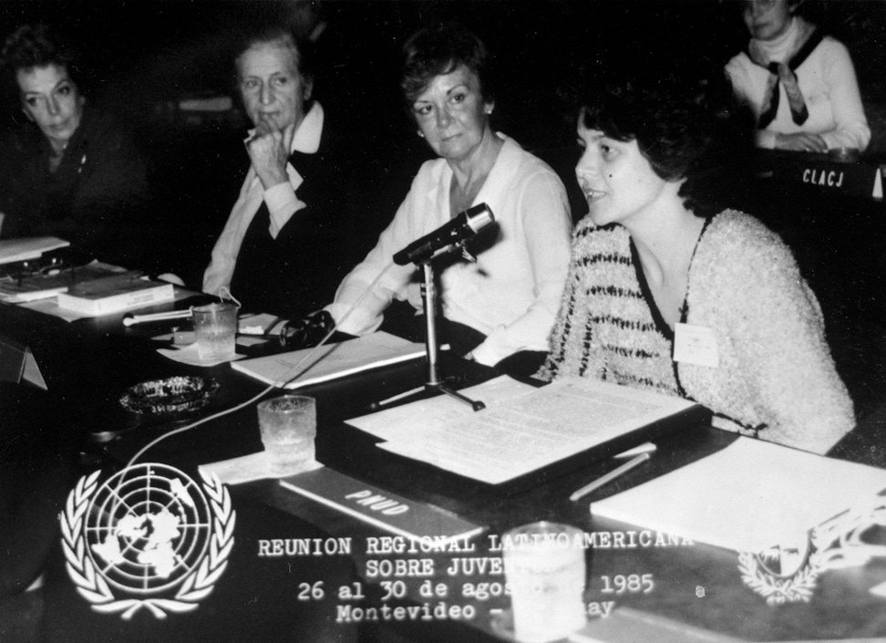 Representatives of the Baha'i International Community at the United Nations meeting for youth held in Montevideo, Uruguay