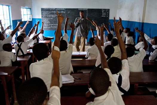 A class at a Bahá'í-inspired school in Lubumbashi, DRC