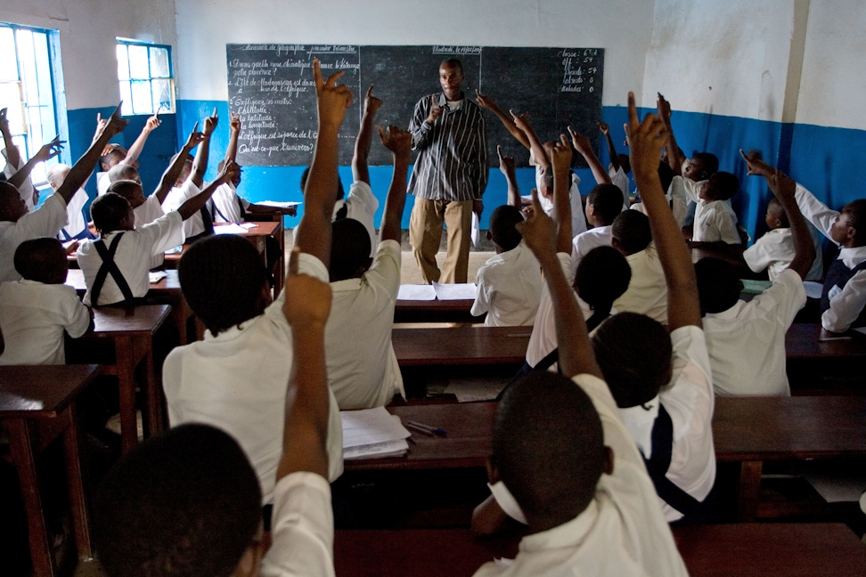 A class at a Bahá'í-inspired school in Lubumbashi, DRC