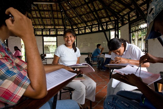 Students at the University Center for Rural Well-being in Jamundi-Robles, Colombia