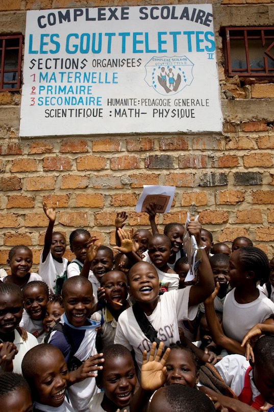 Students at Les Gouttelettes II, a Bahá'í-inspired school in Lubumbashi, DRC