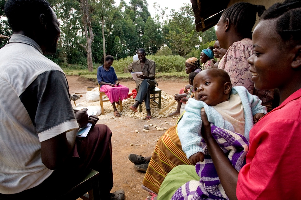 Community members learning about health in Tiriki West, Kenya