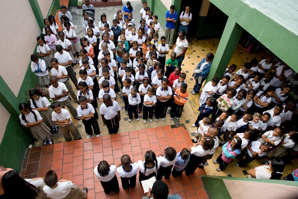 A class at Ruhi Arbab School, a Bahá'í-inspired school in Jamundi-Robles, Colombia