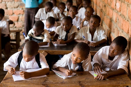 Students at Anis School, a Bahá'í-inspired school in Lubumbashi, DRC