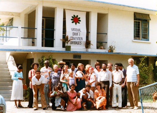 Participants of the National Convention of Barbados, with Hand of the Cause `Alí-Muhammad Varqá, May 1981