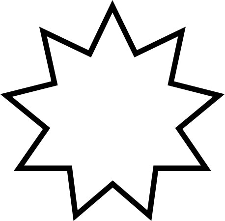 Nine-pointed star outline