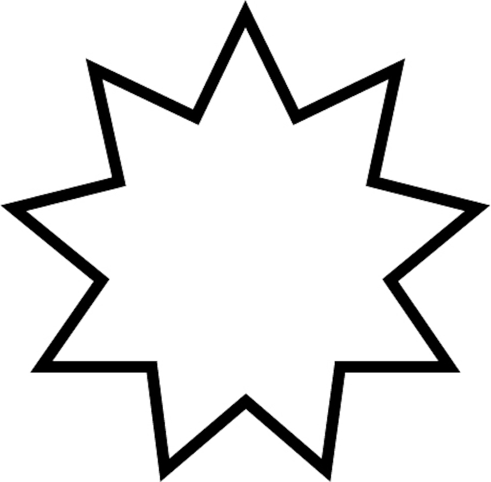 Nine-pointed star outline