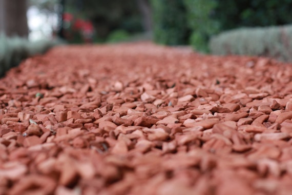 Stones on the path in the gardens at Bahjí