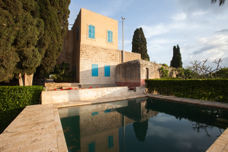 Mansion of Mazra'ih with small pool in the foreground