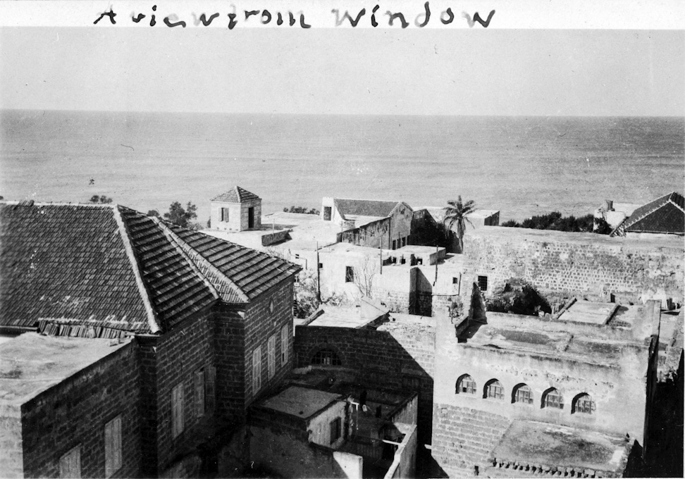 The view from the prison cell occupied by Bahá’u’lláh in ‘Akká, early 1900s