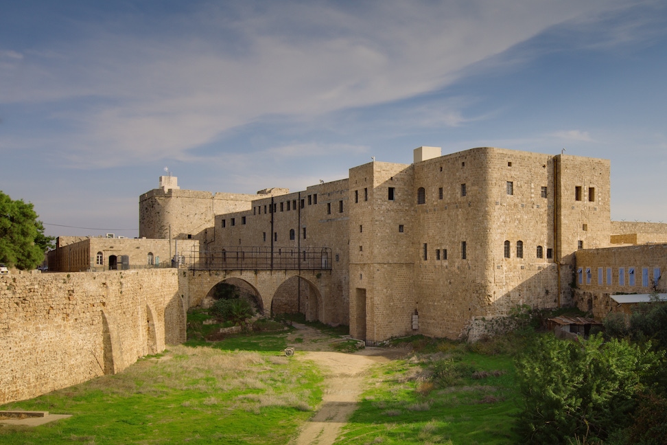 Prison of ‘Akká, where Bahá’u’lláh was incarcerated for a period of over two years -- the two windows farthest right on the second floor show the room that Bahá’u’lláh occupied in the prison