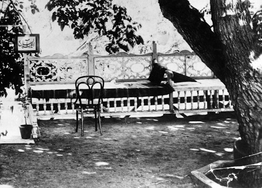 Bench at Ri��ḍván Garden, early 1900s