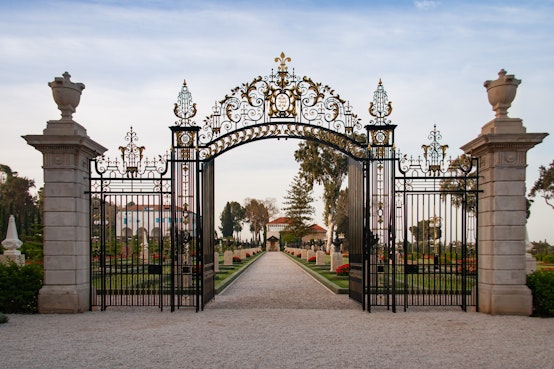 A view of the Shrine of Bahá’u’lláh from Collins Gate, named after Hand of the Cause of God Amelia Collins