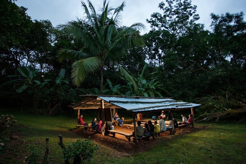 A devotional meeting at the Baha'i centre in Cerro Viejo, Panama