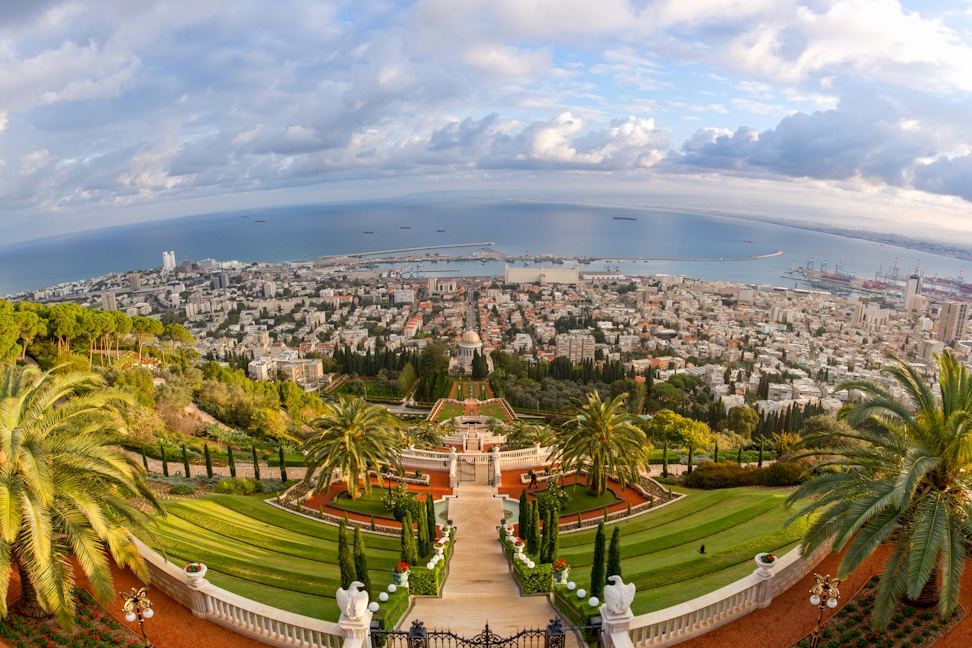 Shrine of the Báb and Terraces as seen from the top of Mount Carmel