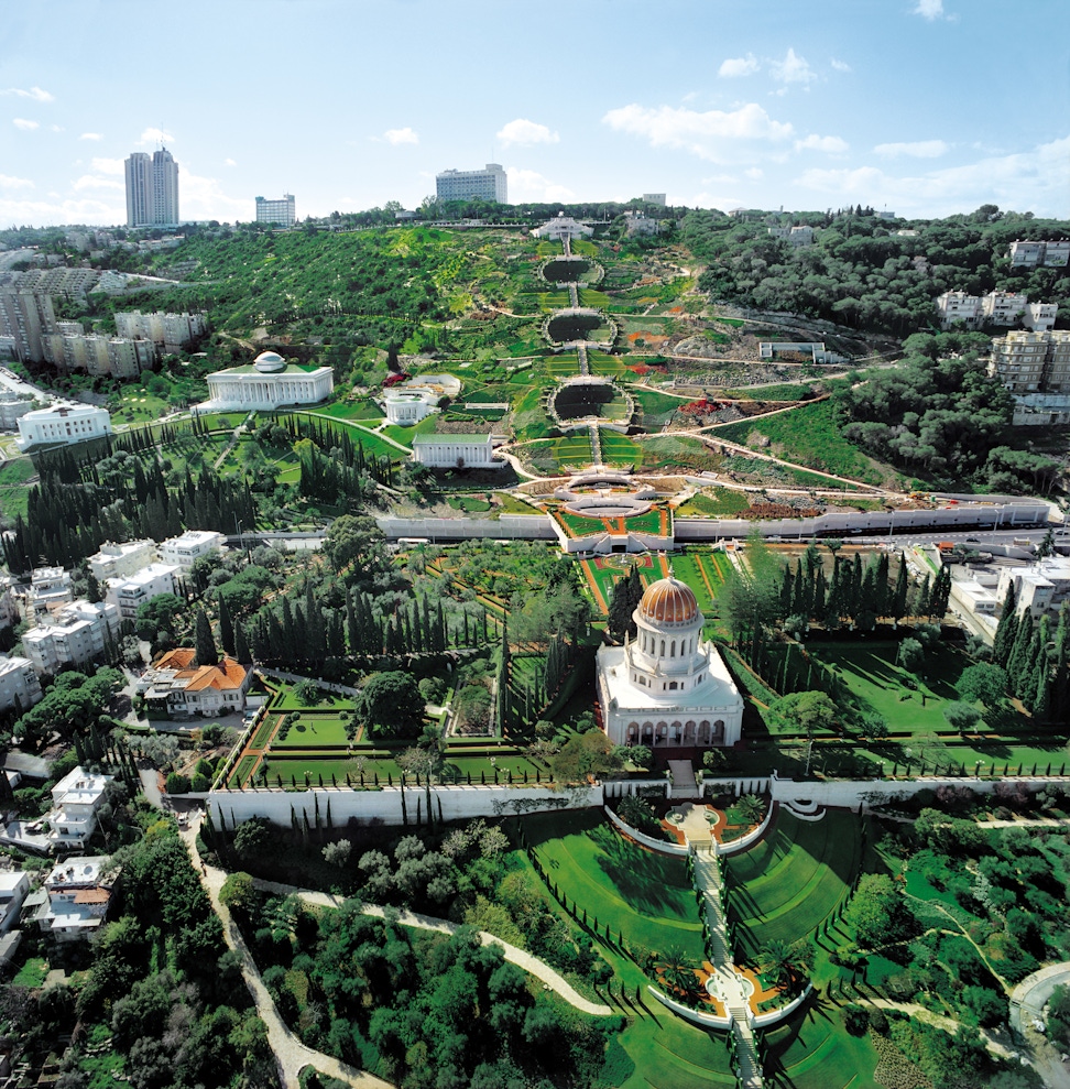 Aerial view of the Shrine of the Báb and Terraces