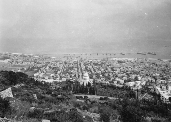 Shrine of the Báb and surrounding gardens, c. 1960