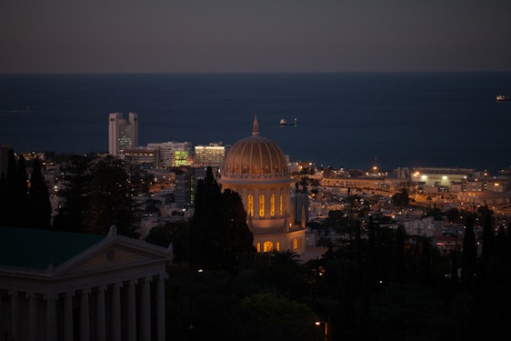 Shrine of the Báb (right) and International Archives Building (left)